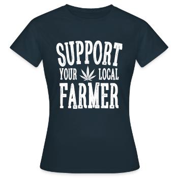 T-shirt de soutien aux cultivateurs de cannabis locaux - T-shirt Femme - marine - Devant - AI Model Female 172 dark (172cm)