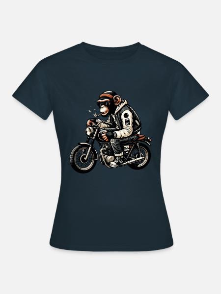 Schimpanse Biker Coolness Tee - Frauen T-Shirt -