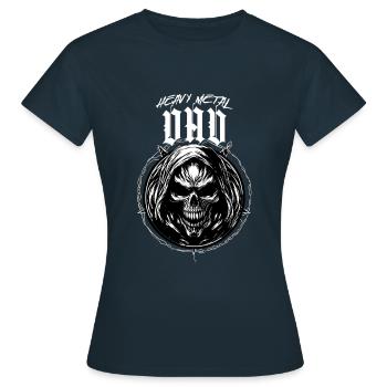 T-shirt hymne à la paternité des pères de papa de heavy metal - T-shirt Femme - marine - Devant - AI Model Female 172 dark (172cm)