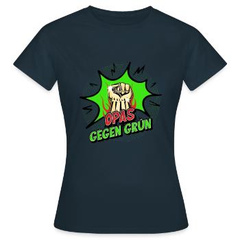 Opas gegen Grün Ironisches T-Shirt - Frauen T-Shirt - Navy - Vorne - AI Model Female 172 dark (172cm)