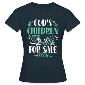 T-shirt "Stop the exploitation of children" - Women's T-Shirt - navy - Front - AI Model Female 172 dark (172cm)