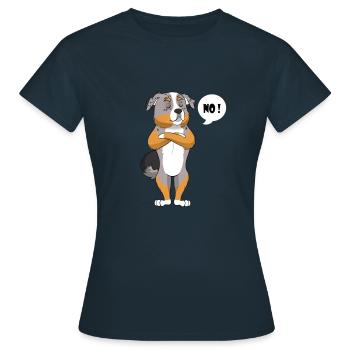 Australian Shepherd Drôle - Australian Shepherd - T-shirt Femme - marine - Devant - AI Model Female 172 dark (172cm)