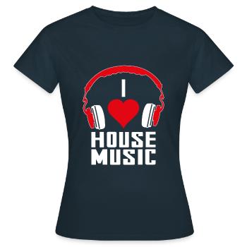 I Love House Music - T-shirt Femme - marine - Devant - AI Model Female 172 dark (172cm)