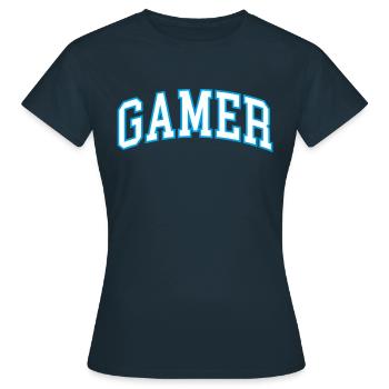GAMER - Women's T-Shirt - navy - Front - AI Model Female 172 dark (172cm)