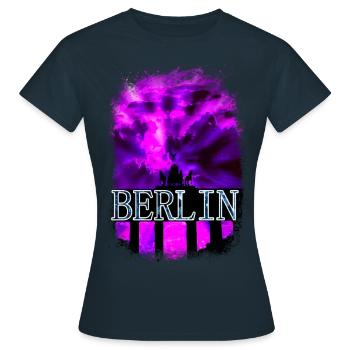 Berlin - Frauen T-Shirt - Navy - Vorne - AI Model Female 172 dark (172cm)