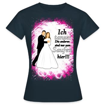 Polterabend Partymonster Junggesellenabschied - Frauen T-Shirt - Navy - Vorne - AI Model Female 172 dark (172cm)