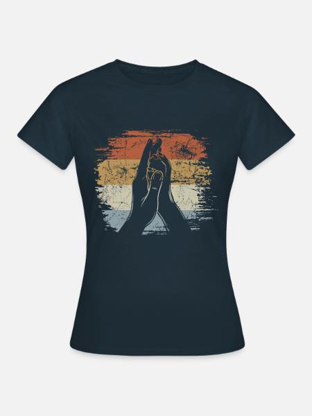 Hand + Hundepfote - High Five - Hunde Fan - Frauen T-Shirt - Navy