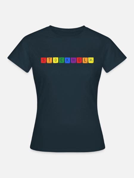 Rainbow Stockholm - T-shirt dam - marinblå