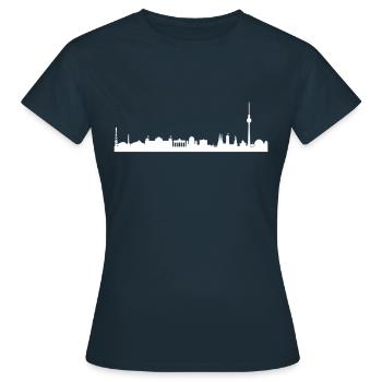 Conception graphique de vecteur subtile de skyline de Berlin - T-shirt Femme - marine - Devant - AI Model Female 172 dark (172cm)