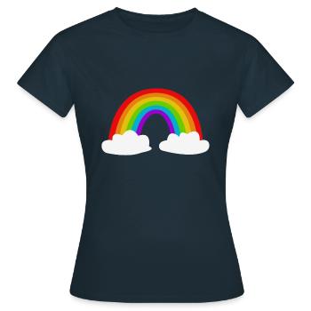 Regenbogen - Frauen T-Shirt - Navy - Vorne - AI Model Female 172 dark (172cm)