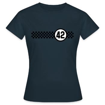 Racing 42 - Frauen T-Shirt - Navy - Vorne - AI Model Female 172 dark (172cm)