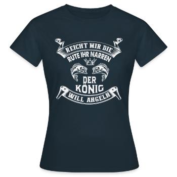 Man reiche dem König seine Rute - Frauen T-Shirt - Navy - Vorne - AI Model Female 172 dark (172cm)