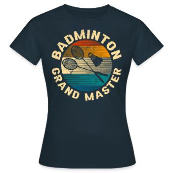 Cool Retro Crossing Raquettes Badminton Grand Maître - T-shirt Femme - marine - Devant - AI Model Female 172 dark (172cm)