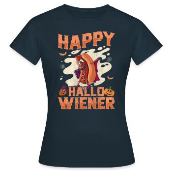 Joyeux Hello Viennois Dracula Costume Drôle de Viennois - T-shirt Femme - marine - Devant - AI Model Female 172 dark (172cm)