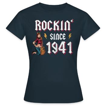 Rockin depuis 1941 Fan de musique rock 81e anniversaire - T-shirt Femme - marine - Devant - AI Model Female 172 dark (172cm)