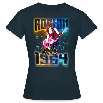 Rockin depuis 1964 Fan de musique rock 58e anniversaire - T-shirt Femme - marine - Devant - AI Model Female 172 dark (172cm)