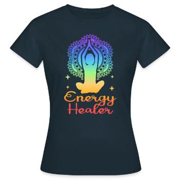 Chakra Holistique Healing Mains Energie Guérisseur Reiki - T-shirt Femme - marine - Devant - AI Model Female 172 dark (172cm)