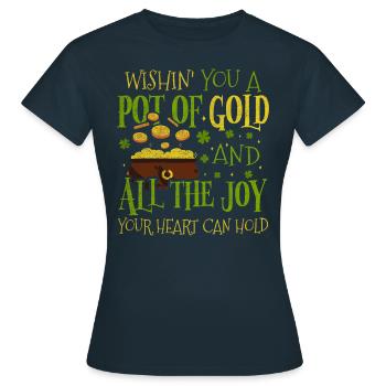 Je vous souhaite un pot d’or Saint-Patrick - T-shirt Femme - marine - Devant - AI Model Female 172 dark (172cm)