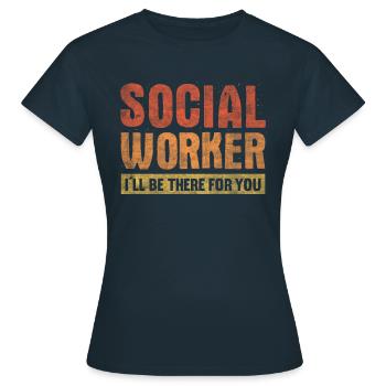 Je serai là pour toi Travailleur social - T-shirt Femme - marine - Devant - AI Model Female 172 dark (172cm)