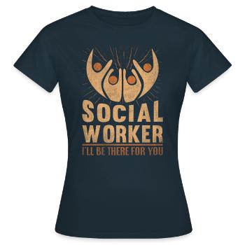 Je serai là pour toi Travailleur social - T-shirt Femme - marine - Devant - AI Model Female 172 dark (172cm)