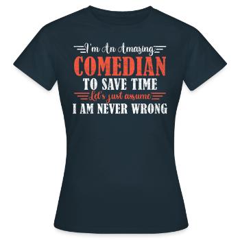 Awesome Comedian - Women's T-Shirt - navy - Front - AI Model Female 172 dark (172cm)