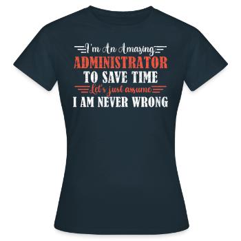 Awesome Administrator - Frauen T-Shirt - Navy - Vorne - AI Model Female 172 dark (172cm)