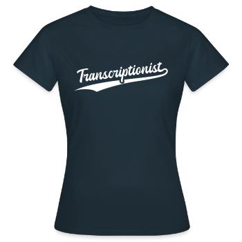 Retro Swoosh Job - Transcripteur - T-shirt Femme - marine - Devant - AI Model Female 172 dark (172cm)