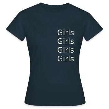 Filles Filles Filles - T-shirt Femme - marine - Devant - AI Model Female 172 dark (172cm)