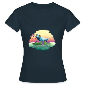 Green Frog3 - Women's T-Shirt - navy - Front - AI Model Female 172 dark (172cm)