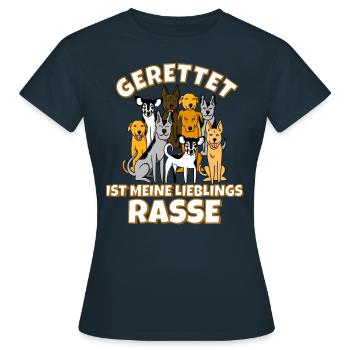 Hunde Adoption geretteter Hund - Frauen T-Shirt - Navy - Vorne - AI Model Female 172 dark (172cm)