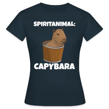 Animal spirituel Capybara seau - T-shirt Femme - marine - Devant - AI Model Female 172 dark (172cm)