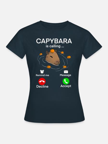 Capybara Anruf - Frauen T-Shirt - Navy