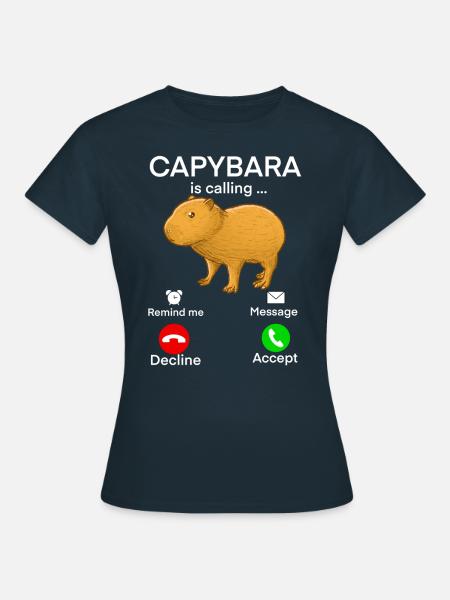 Capybara Baby Anruf - Frauen T-Shirt - Navy