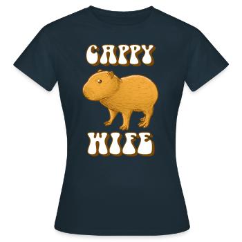 Capybara Capy wife - Women's T-Shirt - navy - Front - AI Model Female 172 dark (172cm)