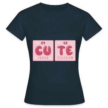 Süß Kupfer Tellerium Cute Chemie Chemiker Flirt - Frauen T-Shirt - Navy - Vorne - AI Model Female 172 dark (172cm)