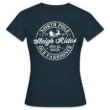 North Pole Sleigh Rides - Women's T-Shirt - navy - Front - AI Model Female 172 dark (172cm)