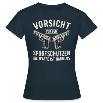 Schützenfest Schießen Schießsport Sportschütze - Frauen T-Shirt - Navy - Vorne - AI Model Female 172 dark (172cm)