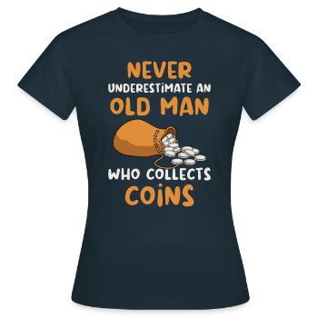 Jeu de pièces De monnaie Collection de pièces De monnaie Collecteur de pièces - T-shirt Femme - marine - Devant - AI Model Female 172 dark (172cm)