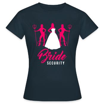 Bachelor Party Wedding Bride Security - Women's T-Shirt - navy - Front - AI Model Female 172 dark (172cm)