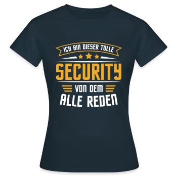 Sicherheitsdienst Türsteher Ordner Security - Frauen T-Shirt - Navy - Vorne - AI Model Female 172 dark (172cm)