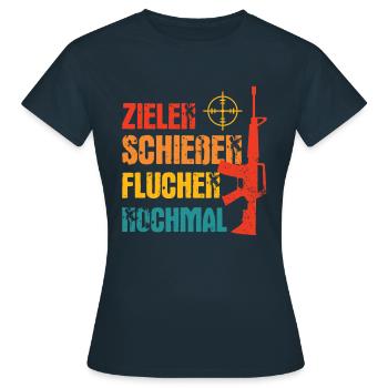 Schützenfest Schießen Schießsport Sportschütze - Frauen T-Shirt - Navy - Vorne - AI Model Female 172 dark (172cm)