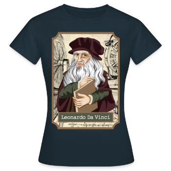 Léonard de Vinci - T-shirt Femme - marine - Devant - AI Model Female 172 dark (172cm)
