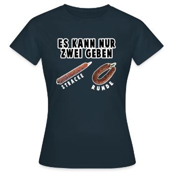 Es kann nur zwei geben - Ahle Wurst - Frauen T-Shirt - Navy - Vorne - AI Model Female 172 dark (172cm)