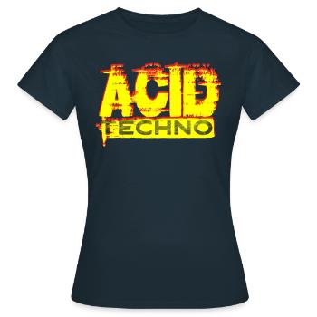 Acid Techno Grunge | Nous aimons la techno acide - T-shirt Femme - marine - Devant - AI Model Female 172 dark (172cm)