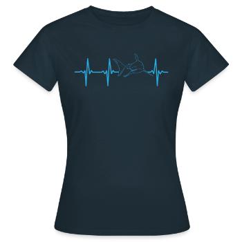 Sharkfish Shark Heartbeat Shark Great White Shark - Frauen T-Shirt - Navy - Vorne - AI Model Female 172 dark (172cm)