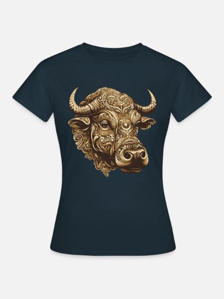 Bulle Portrait Taurus - Frauen T-Shirt - Navy