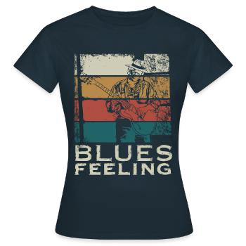 Sentiment de blues - T-shirt Femme - marine - Devant - AI Model Female 172 dark (172cm)