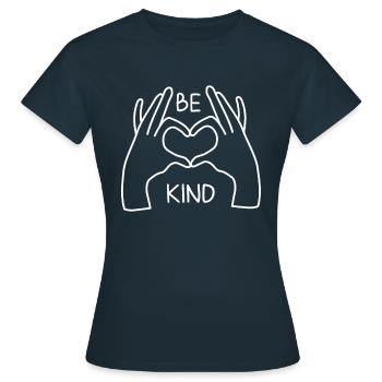 Be Kind - Women's T-Shirt - navy - Front - AI Model Female 172 dark (172cm)
