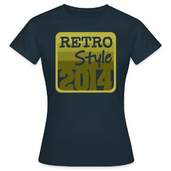 Retro Style 2014 - Frauen T-Shirt - Navy - Vorne - AI Model Female 172 dark (172cm)