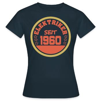60er - Frauen T-Shirt - Navy - Vorne - AI Model Female 172 dark (172cm)